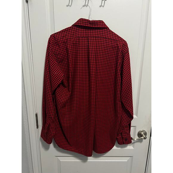 L. L. Bean  red heavy long sleeve mens shirt size large - Picture 2 of 4